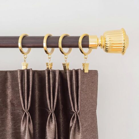 Novabright 24 Pack Luxury Curtain Rings 2 Inch Smooth Slide Curtain Rings 1-5/8 Inch Inside Diameter with Smooth, Quiet Nylon Inserts and Clips (Gold) in Kuwait