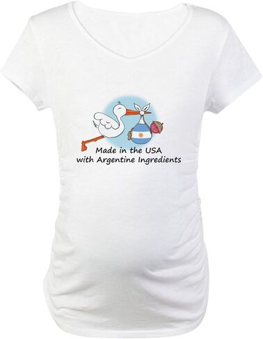 CafePress Stork Baby Argentina USA Maternity T Shirt Women's Maternity Ruched Side T-Shirt in Kuwait