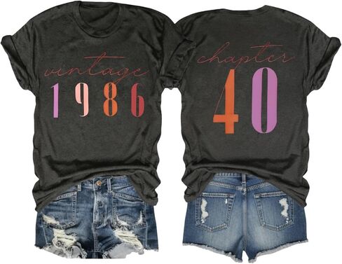 Vintage 1986 40th Birthday Gifts Born in 1986 T Shirts for Women in Kuwait