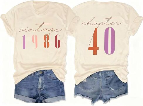 Vintage 1986 40th Birthday Gifts Born in 1986 T Shirts for Women in Kuwait