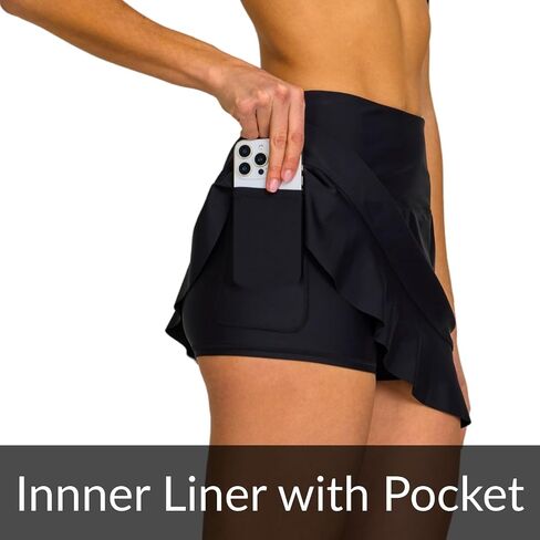 Champion Swim Skirt for Women with Inner Shorts Liner – High Waisted Tummy Control Skort Quick Dry Bathing Suit Bottom in Saudi Arabia