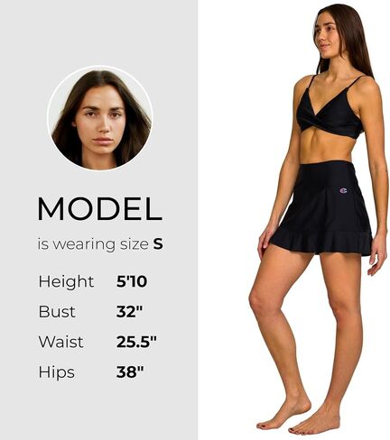 Champion Swim Skirt for Women with Inner Shorts Liner – High Waisted Tummy Control Skort Quick Dry Bathing Suit Bottom in Saudi Arabia