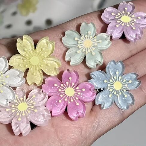 12pcs Luminous Sakura Cherry Blossoms Flower Shoe Charms for Shoes, DIY Glow in Dark Sandals Slipper Decoration Accessories Buckle Pins for Girls Favor Gifts in Saudi Arabia