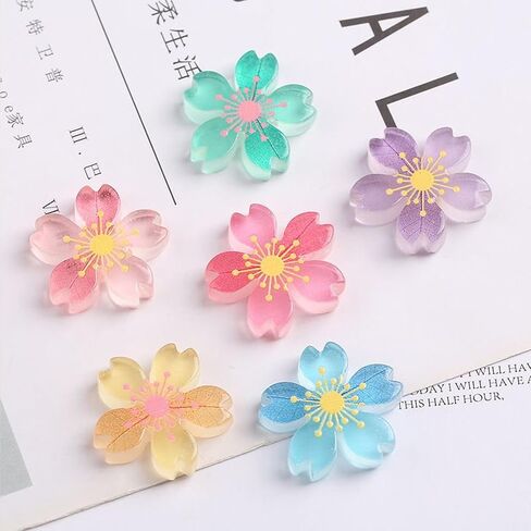12pcs Luminous Sakura Cherry Blossoms Flower Shoe Charms for Shoes, DIY Glow in Dark Sandals Slipper Decoration Accessories Buckle Pins for Girls Favor Gifts in Saudi Arabia