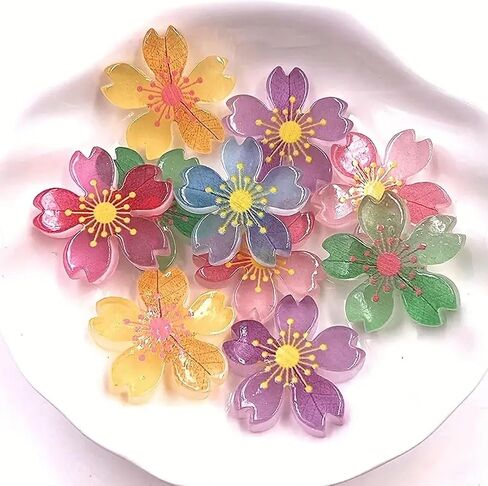 12pcs Luminous Sakura Cherry Blossoms Flower Shoe Charms for Shoes, DIY Glow in Dark Sandals Slipper Decoration Accessories Buckle Pins for Girls Favor Gifts in Saudi Arabia