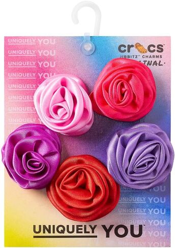 مجموعة من 5 قطع من Crocs Jibbitz Dark Rosette Charms - إكسسوارات أحذية مزخرفة للقباقيب والشرائح in Kuwait