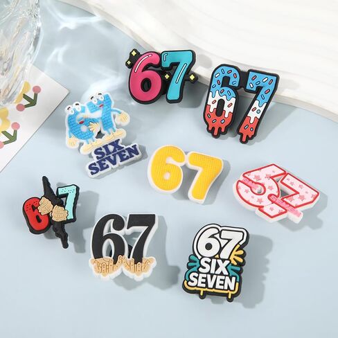 8PCS Funny 6 7 Meme Shoe Charms Set, Shoe Decoration Party Gifts for Adults Teens in Saudi Arabia