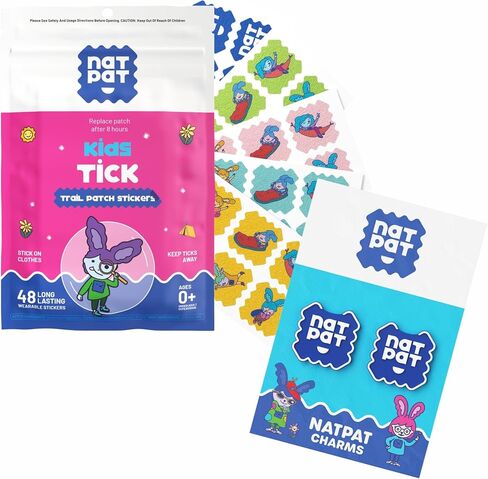 NATPAT Trail Patch Tick Repellent Stickers for Kids + Shoe Charm Holder - Attach Sticker to Shoe Charm for Fun and Functional Tick Protection in Saudi Arabia