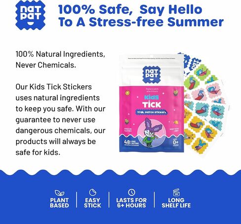 NATPAT Trail Patch Tick Repellent Stickers for Kids + Shoe Charm Holder - Attach Sticker to Shoe Charm for Fun and Functional Tick Protection in Saudi Arabia