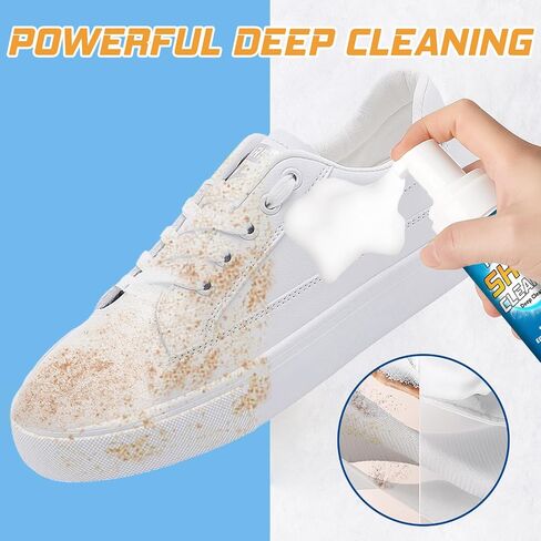 Shoe Cleaner Kit 6.76Oz, Sneaker Cleaner Foam With Brush & Towel, Deep Cleaning Formula and Shoe Cleaning Kit for Suede, Leather, Knit, Boots, Canvas, PU in Saudi Arabia