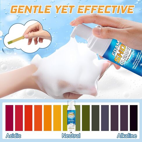 Shoe Cleaner Kit 6.76Oz, Sneaker Cleaner Foam With Brush & Towel, Deep Cleaning Formula and Shoe Cleaning Kit for Suede, Leather, Knit, Boots, Canvas, PU in Saudi Arabia