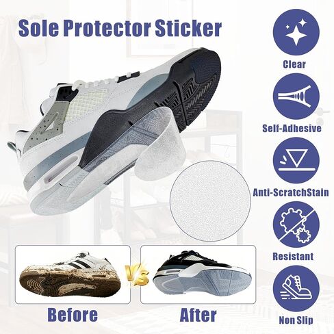 8 Pack Shoe Sole Protector for Sneakers,14.2 * 5.9 Inch Clear Shoe Bottom Protector, Red Bottom Heels, Dress Shoes, etc(8 Pcs) in Saudi Arabia