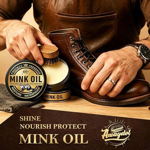Leather Boot Care Kit – Mink Oil,Saddle Soap for Leather, Applicators & Sponge,Flannel bag – Leather Care Kit,Boot Cleaning Kit,Leather Shoe Care Kit for Cowboy Boots,Work Boots,Shoes in Saudi Arabia