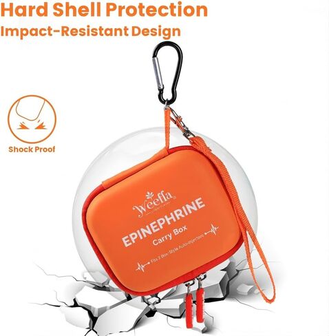 Protective Carry Case for 2 Neffy Epinephrine Nasal Sprays, Blue | Clearly Labeled, Quick Access, Hard Shell Protection, Easy to Wipe Clean, for Allergy Emergencies & Daily Carry in Kuwait