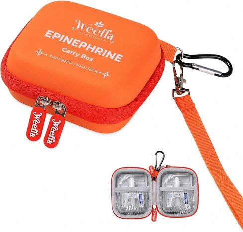 Protective Carry Case for 2 Neffy Epinephrine Nasal Sprays, Blue | Clearly Labeled, Quick Access, Hard Shell Protection, Easy to Wipe Clean, for Allergy Emergencies & Daily Carry in Kuwait