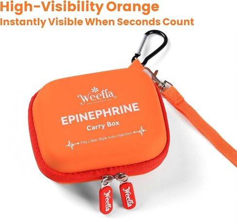 Protective Carry Case for 2 Neffy Epinephrine Nasal Sprays, Blue | Clearly Labeled, Quick Access, Hard Shell Protection, Easy to Wipe Clean, for Allergy Emergencies & Daily Carry in Kuwait