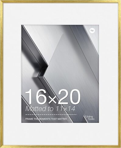 18x24 Gold Aluminum Frame,Brush Gold Metal Poster Frame With Plexi Glass,Picture Frame Display Photo 18x24 For Wall in Kuwait