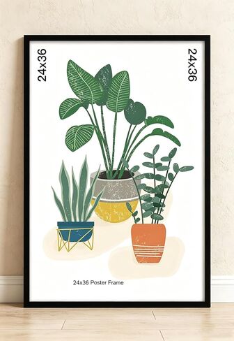 24x36 Black Flat Profile Poster Frame, Wall Mountable Photo Frame for Art Prints, Posters & Home Decor in Saudi Arabia