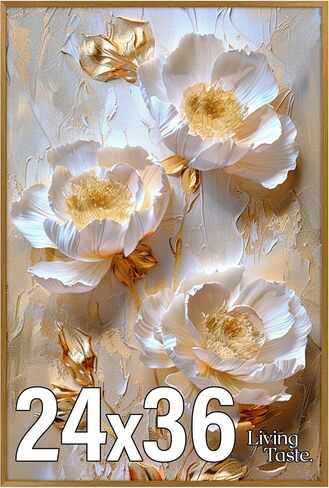 18x24 Gold Aluminum Frame,Brush Gold Metal Poster Frame With Plexi Glass,Picture Frame Display Photo 18x24 For Wall in Kuwait