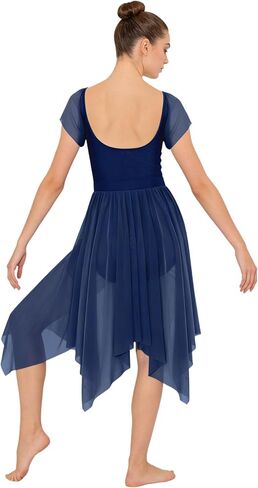 Lyrical Dance Dress for Women Elegant Flutter Sleeve Modern Contemporary Dance Costumes U-Back in Saudi Arabia
