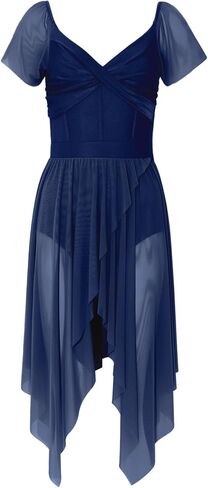 Lyrical Dance Dress for Women Elegant Flutter Sleeve Modern Contemporary Dance Costumes U-Back in Saudi Arabia