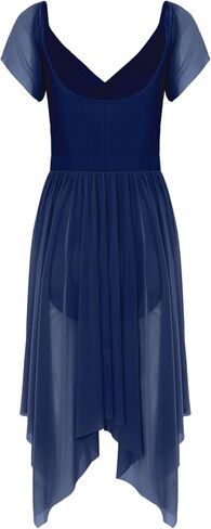 Lyrical Dance Dress for Women Elegant Flutter Sleeve Modern Contemporary Dance Costumes U-Back in Saudi Arabia