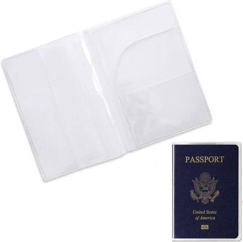 5 Pcs Passport Cover, Waterproof Passport Protector, Clear Passport Sleeve for Travel, Transparent Plastic Passport Book Holder for Students Passports Journal, Schools, Fits US Passports in Kuwait