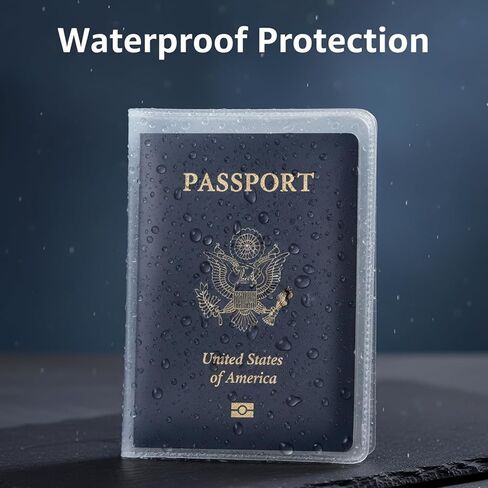 5 Pcs Passport Cover, Waterproof Passport Protector, Clear Passport Sleeve for Travel, Transparent Plastic Passport Book Holder for Students Passports Journal, Schools, Fits US Passports in Kuwait