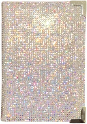 Bling Passport Holder, Diamond Passport Cover, Travel Documents Organizer Protector, Rhinestone Wallet, Luggage Tag, Vacation Essential, Gift for Women and Men (AB/Rose Gold Edge) in Kuwait