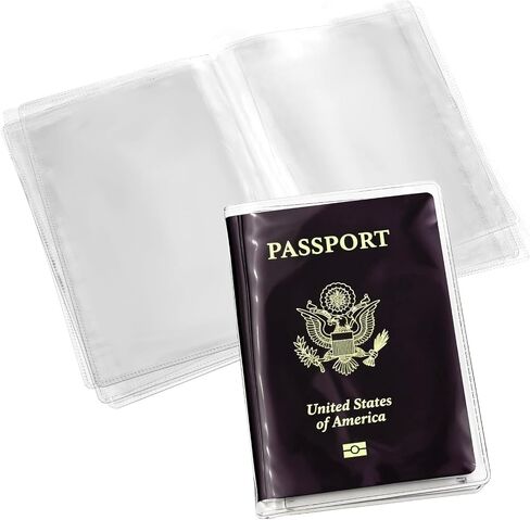 6PCS Clear Passport Sleeve Protector, Waterproof Plastic Passport Holder, Passport Protector for Travel, Transparent Passport Cover for Passports and Travel Documents in Kuwait