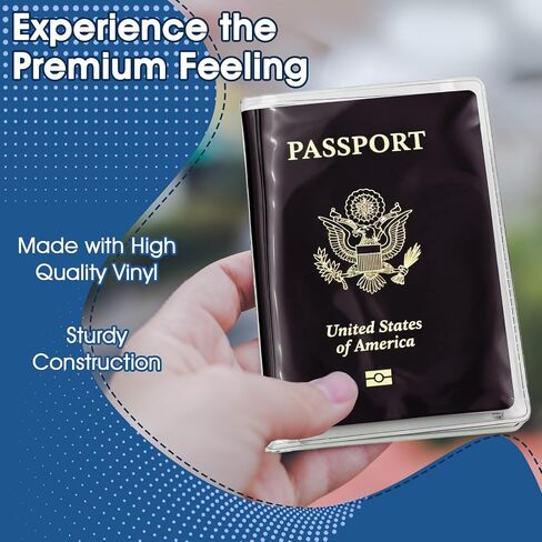 6PCS Clear Passport Sleeve Protector, Waterproof Plastic Passport Holder, Passport Protector for Travel, Transparent Passport Cover for Passports and Travel Documents in Kuwait