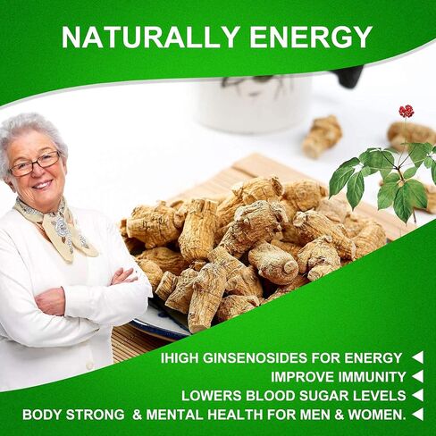 American Ginseng Slices from Wisconsin, DOL American Wisconsin Ginseng Slices Root for Tea, Energy for Men Women Mental Health Boosts Immunity, Gluten Free Small Round 1 Box of 4 Ounces in Kuwait