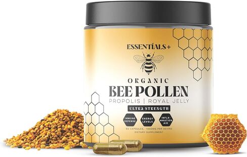 Bee Pollen Capsules W/Propolis & Royal Jelly - Propolis Capsules, Bee Pollen Organic for Breast Growth, Royal Jelly Capsule – Non-GMO, Natural Energy, Immune & Vitality Support for Men & Women in Kuwait