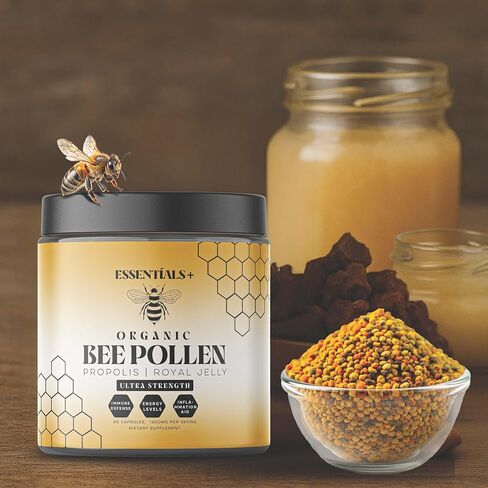 Bee Pollen Capsules W/Propolis & Royal Jelly - Propolis Capsules, Bee Pollen Organic for Breast Growth, Royal Jelly Capsule – Non-GMO, Natural Energy, Immune & Vitality Support for Men & Women in Kuwait