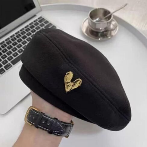 Women Beret Hat French Style - Black Beret Hats Men Army Style Classic All Seasons for Daily, Travel & Elegant Outfits in Kuwait