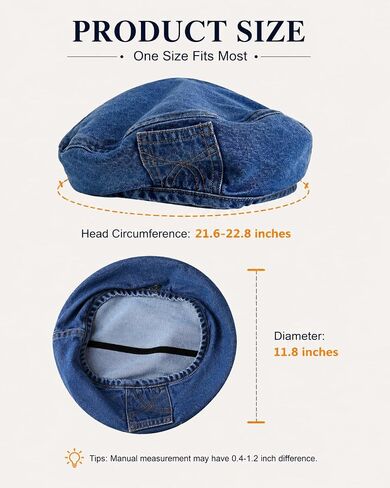Y2K Denim Beret Hat for Women 90s Retro Painter Cap Kpop Hip Hop Flat Cap for Costume Party Streetwear Outfits in Kuwait