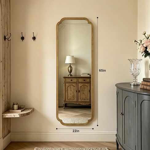 WallBeyond 24" x 36" Natural Wood Mirror for Wall Mounted, Rustic Wood Frame Wall Mirrors Decorative for Living Room or Bathroom Mirror (Natural Color) in Saudi Arabia