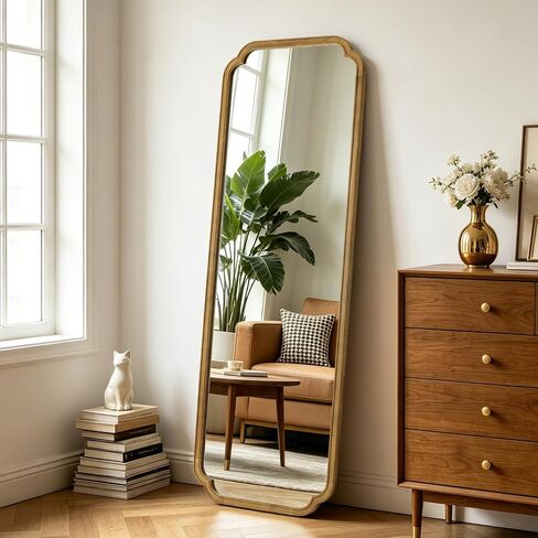 WallBeyond 24" x 36" Natural Wood Mirror for Wall Mounted, Rustic Wood Frame Wall Mirrors Decorative for Living Room or Bathroom Mirror (Natural Color) in Saudi Arabia