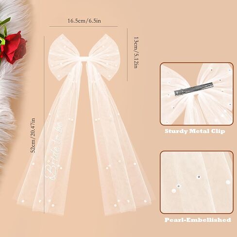 JoyChoi Bachelorette Party Accessories Set for Bride – Bride to Be Sash, Heart Sunglasses & Pearl Bow Veil – Bridal Shower Decorations, Engagement Party Favors & Wedding Gifts for Women in Saudi Arabia