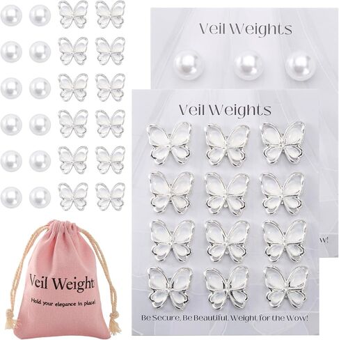 INSYOHO Veil Weights - 24PCS Magnetic Veil Weights Invisible, Anti-Wind Bridal Accessories for Outdoor Wedding in Saudi Arabia