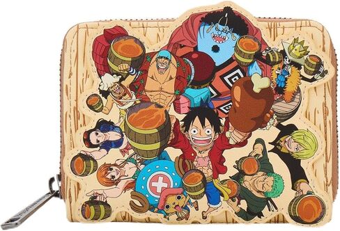 محفظة Loungefly One Piece Group Portrait Wood Grain - BoxLunch حصريًا باللون الكريمي in Kuwait