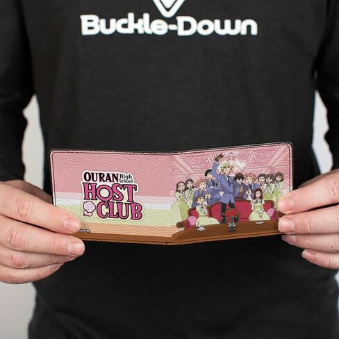 Buckle-Down Ouran High School Host Club Wallet, Bifold, Ouran Host Club Tamaki Presentation Scene and Logo Pinks, Vegan Leather in Kuwait
