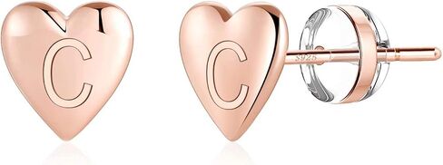 Turandoss Mothers Day Gifts for Mom Daughter Heart Initial Stud Earrings for Women Girls - S925 Sterling Silver Post 14K Gold Plated Hypoallergenic Little Heart Earrings Mothers Day Gifts for Mom in Kuwait