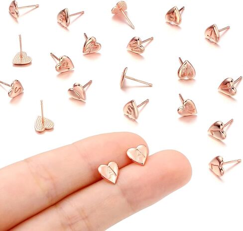 Turandoss Mothers Day Gifts for Mom Daughter Heart Initial Stud Earrings for Women Girls - S925 Sterling Silver Post 14K Gold Plated Hypoallergenic Little Heart Earrings Mothers Day Gifts for Mom in Kuwait