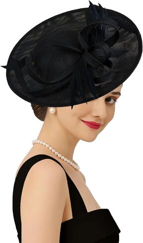 Kidukso Fascinators Hat 20s 50s for Women Derby Hat Vintage Feather Headband for Tea Party Church Wedding Cocktail in Saudi Arabia