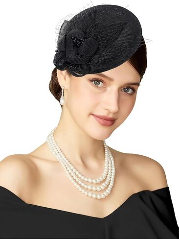 BABEYOND Fascinators Hats for Women - Sinamay Tea Party Fascinators Kentucky Headband British Derby Hat for Wedding Cocktail in Kuwait