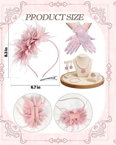 Tea Party Accessories Fascinators Hats Church Hats 20s 50s Pillbox Hat Cocktail Mesh Flower Pearl Feather Headband in Saudi Arabia