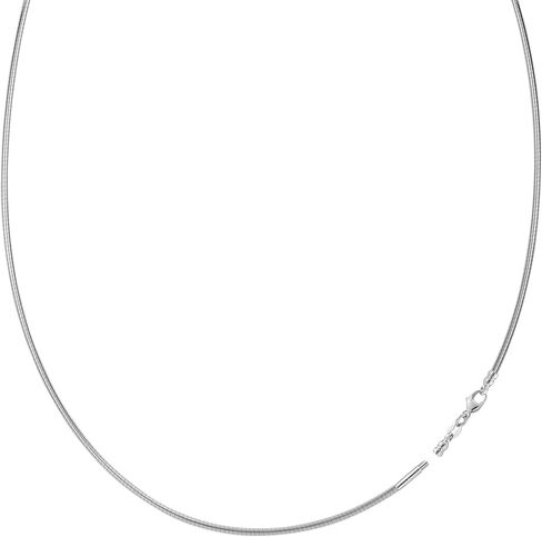 Jewelry Affairs Round Omega Chain Necklace With Screw Off Lock In 14k White Gold in Kuwait