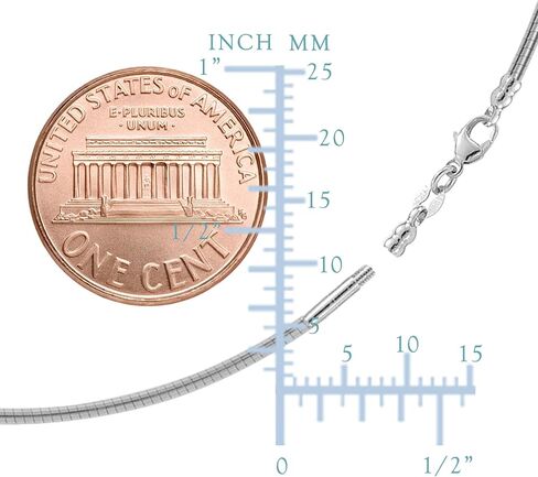 Jewelry Affairs Round Omega Chain Necklace With Screw Off Lock In 14k White Gold in Kuwait