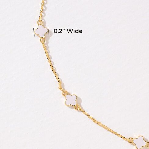 Billet-doux 14K Dainty Gold Plated Tiny Clovers Necklace For Women, Colorful Dainty Very Small 4-Leaf Clovers Gold Plated Choker Necklace, Stackable Jewelry Gifts Perfect for Her in Saudi Arabia